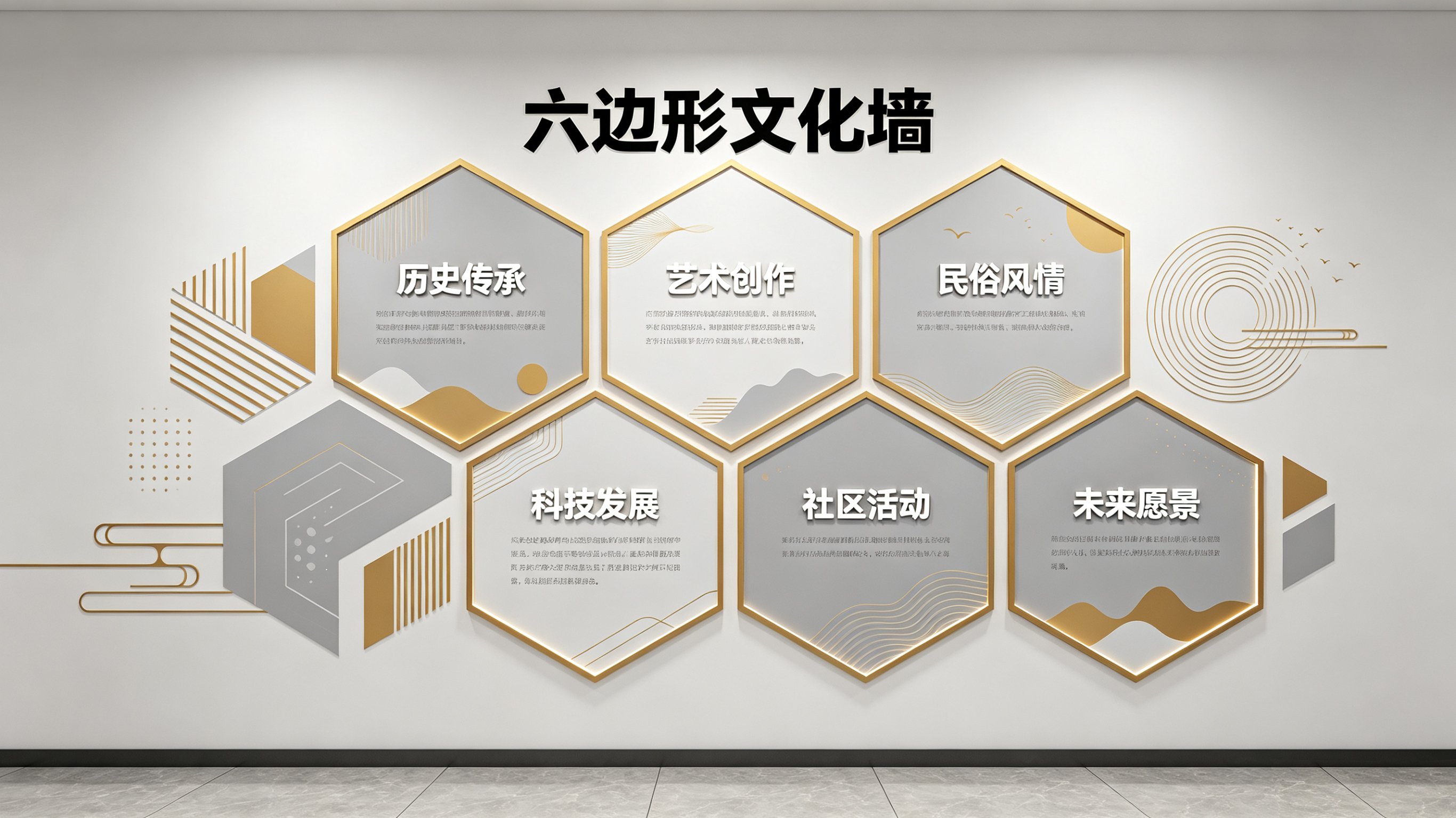 景洪企业文化墙 | 六边形信息美学